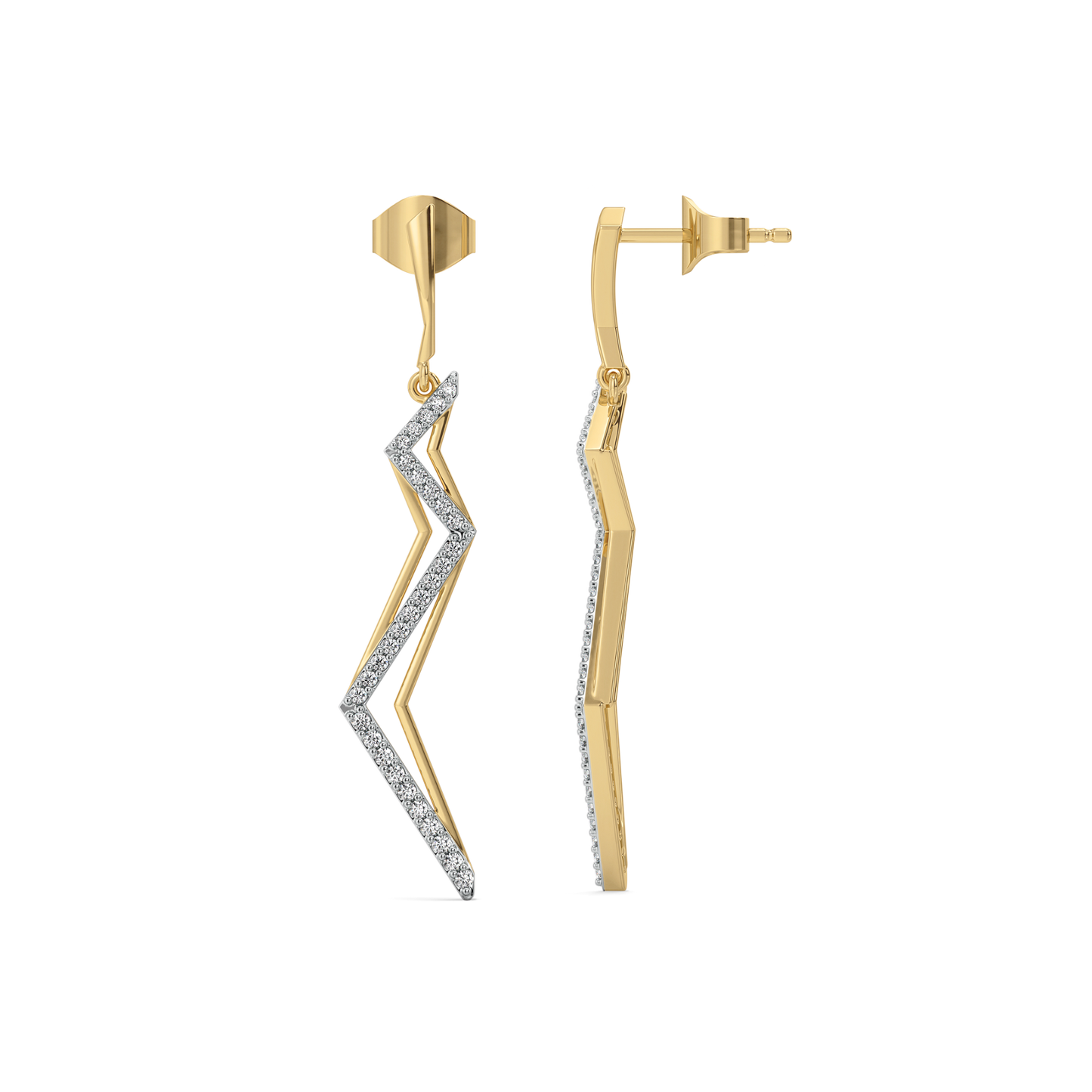 Edgy Dazzle Drops - Lab Diamond Earrings