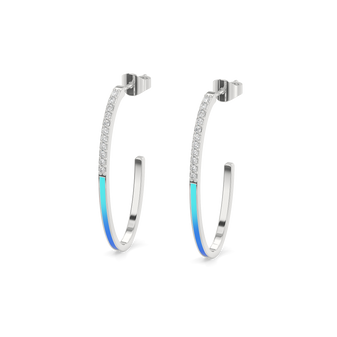 Enamel Horizon - Lab Diamond Hoop Earrings