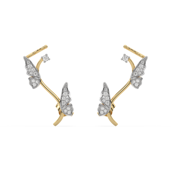 Enchanted Butterfly - Lab Diamond Cuff Earrings