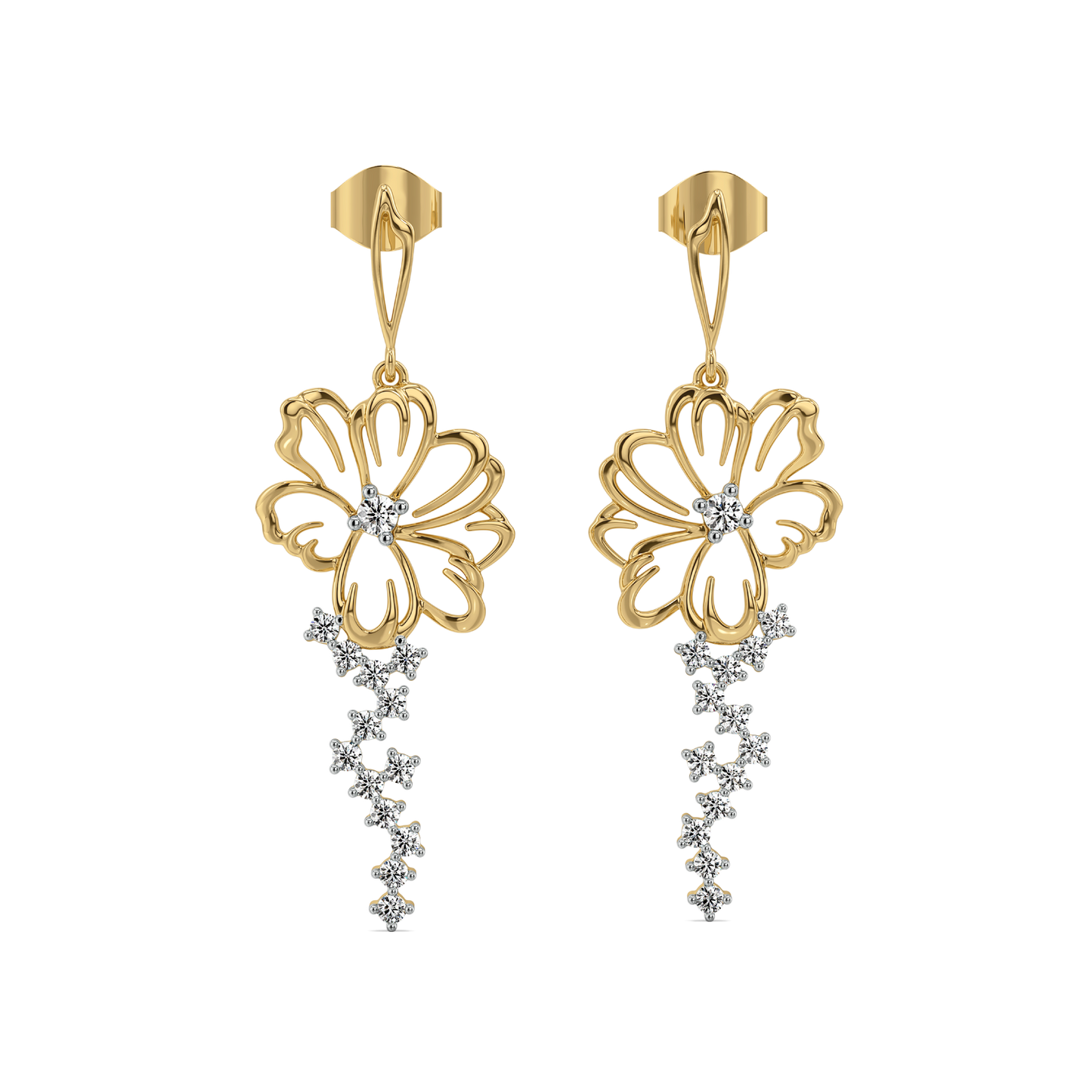 Flora Dewdrops - Lab Diamond Earrings