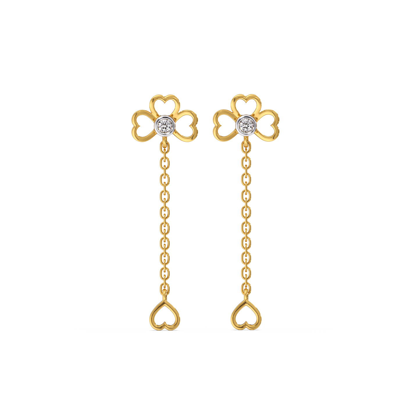 Four Leaf - Lab Diamond Cascade Earrings