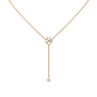 Four Leaf Cascade - Lab Diamond Lariat Necklace