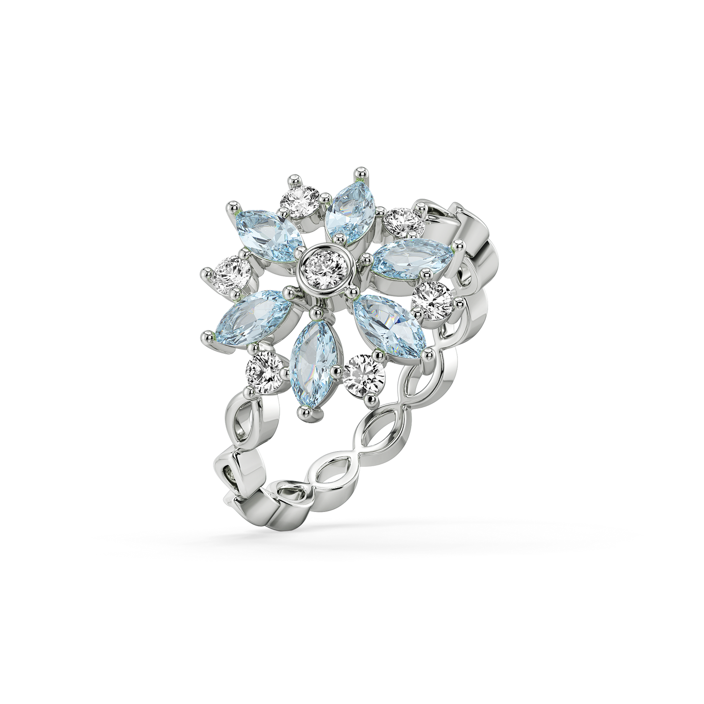 Frosted Flare Snowflake - Lab Diamond Fashion Ring