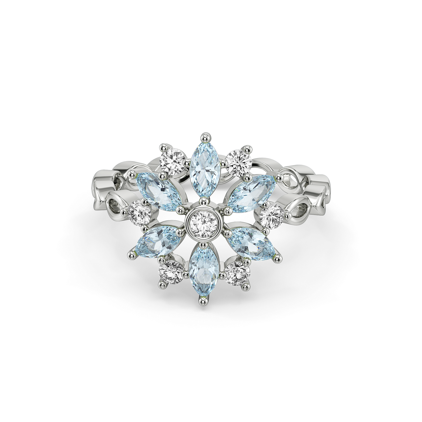 Frosted Flare Snowflake - Lab Diamond Fashion Ring