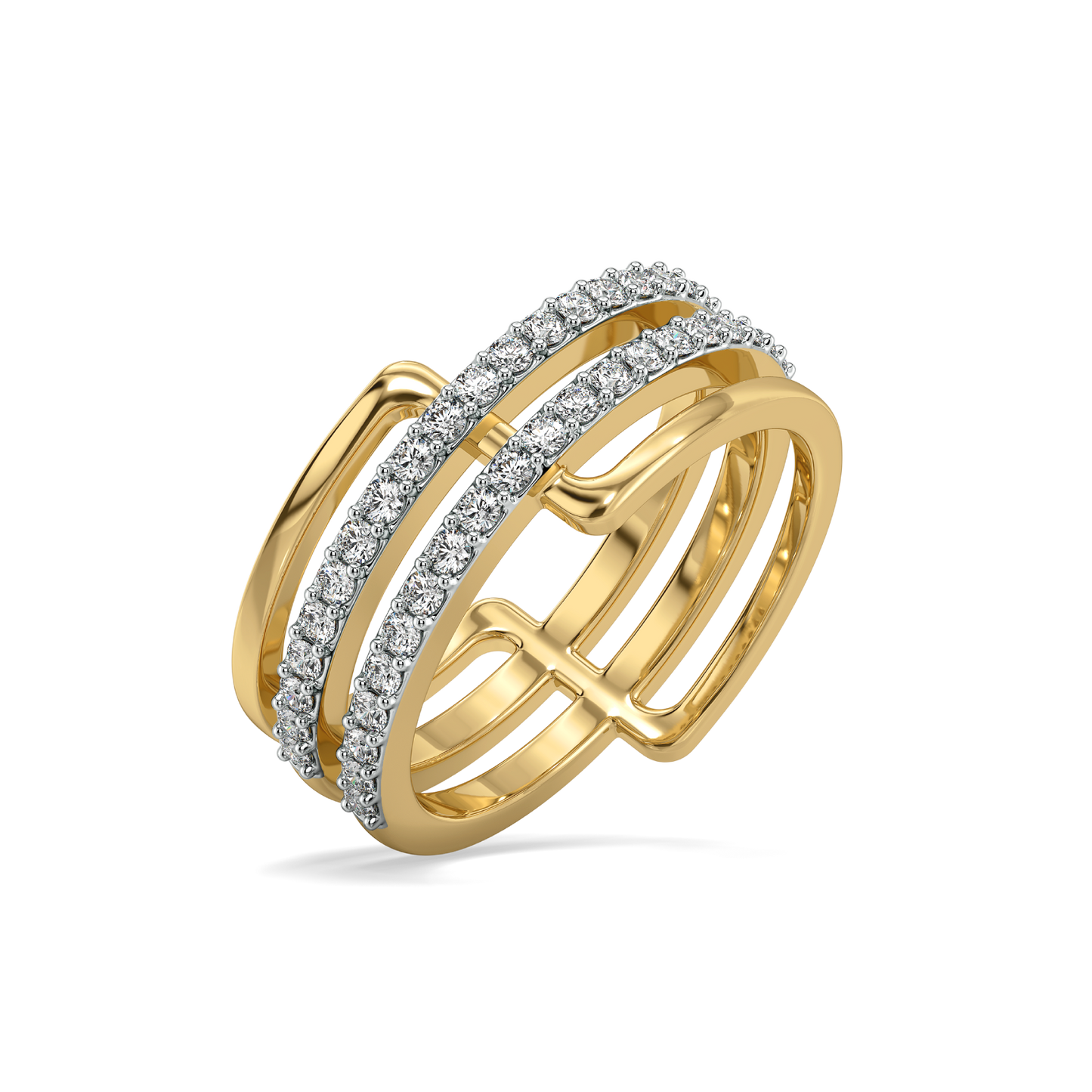 Geometric Statement - Lab Diamond Cocktail Ring