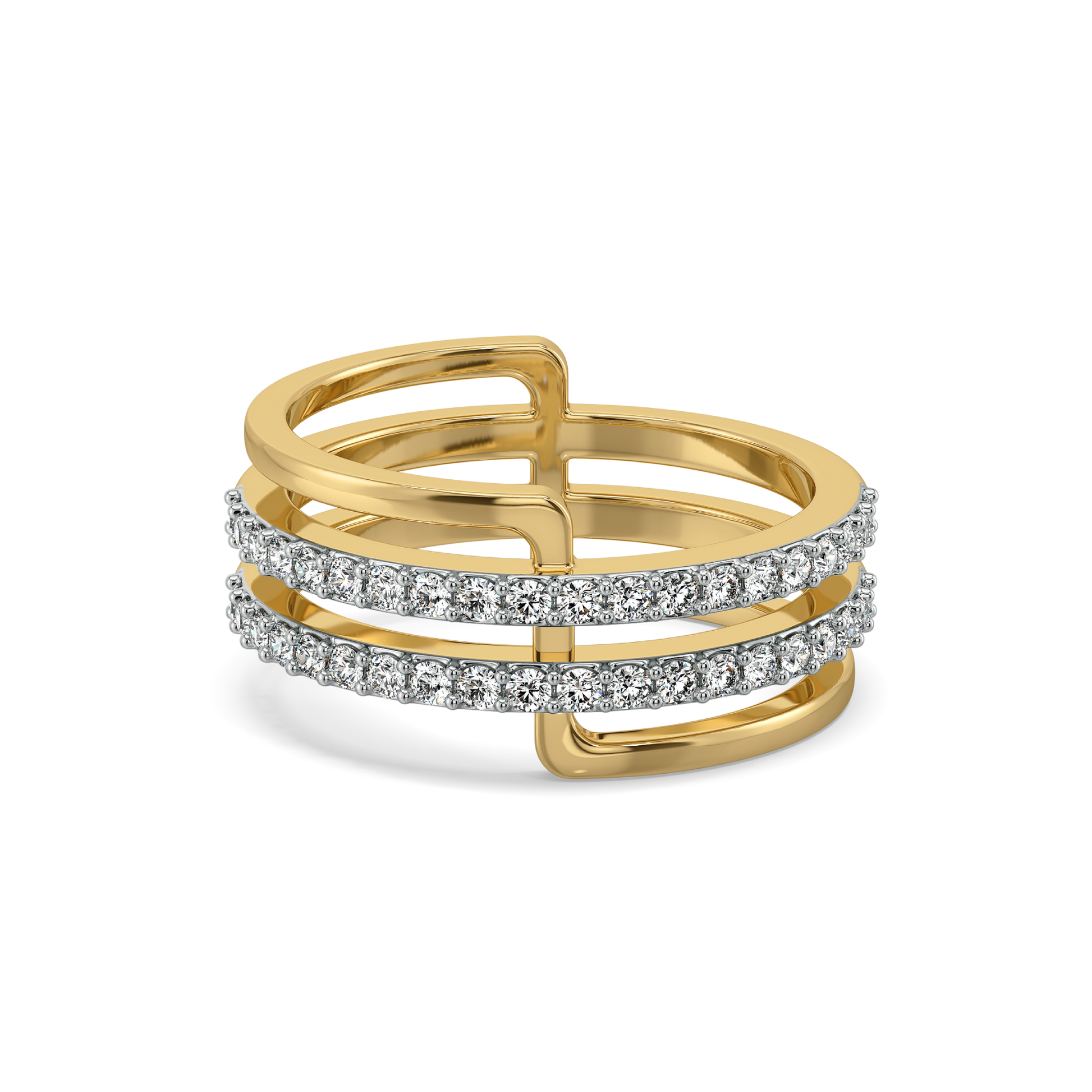 Geometric Statement - Lab Diamond Cocktail Ring