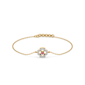 Grace Blossom - Lab Diamond & Ruby Bracelet