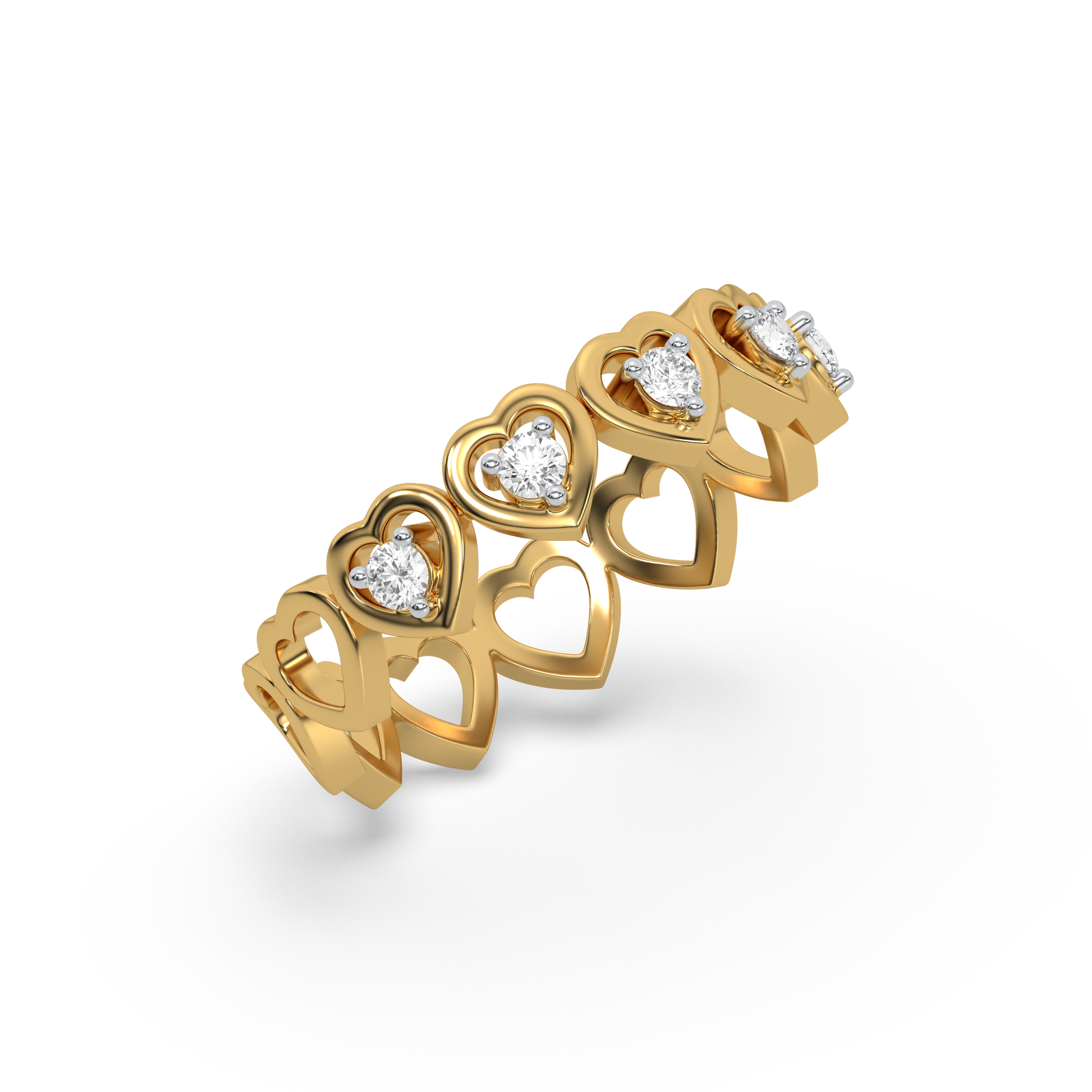 Heart-Shaped - Lab Diamond Band Ring