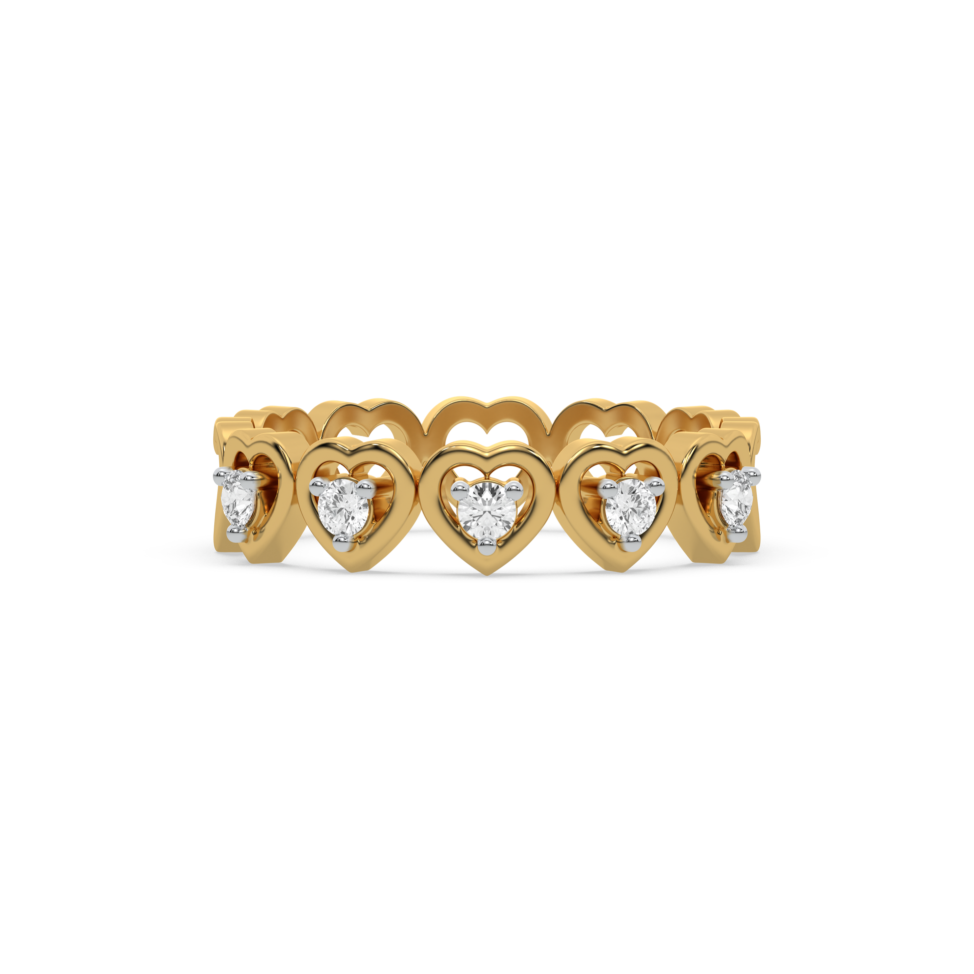Heart-Shaped - Lab Diamond Band Ring