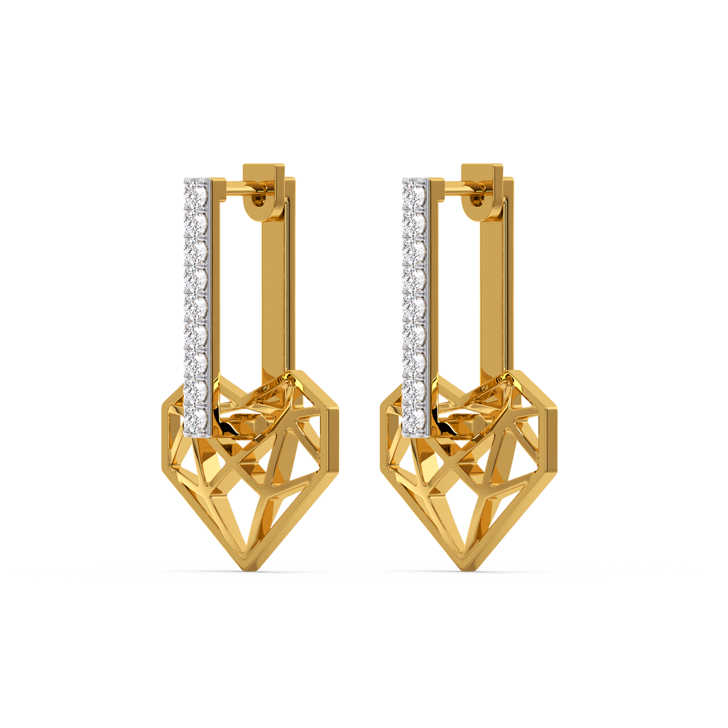 Heart Huggies - Lab Diamond Earrings