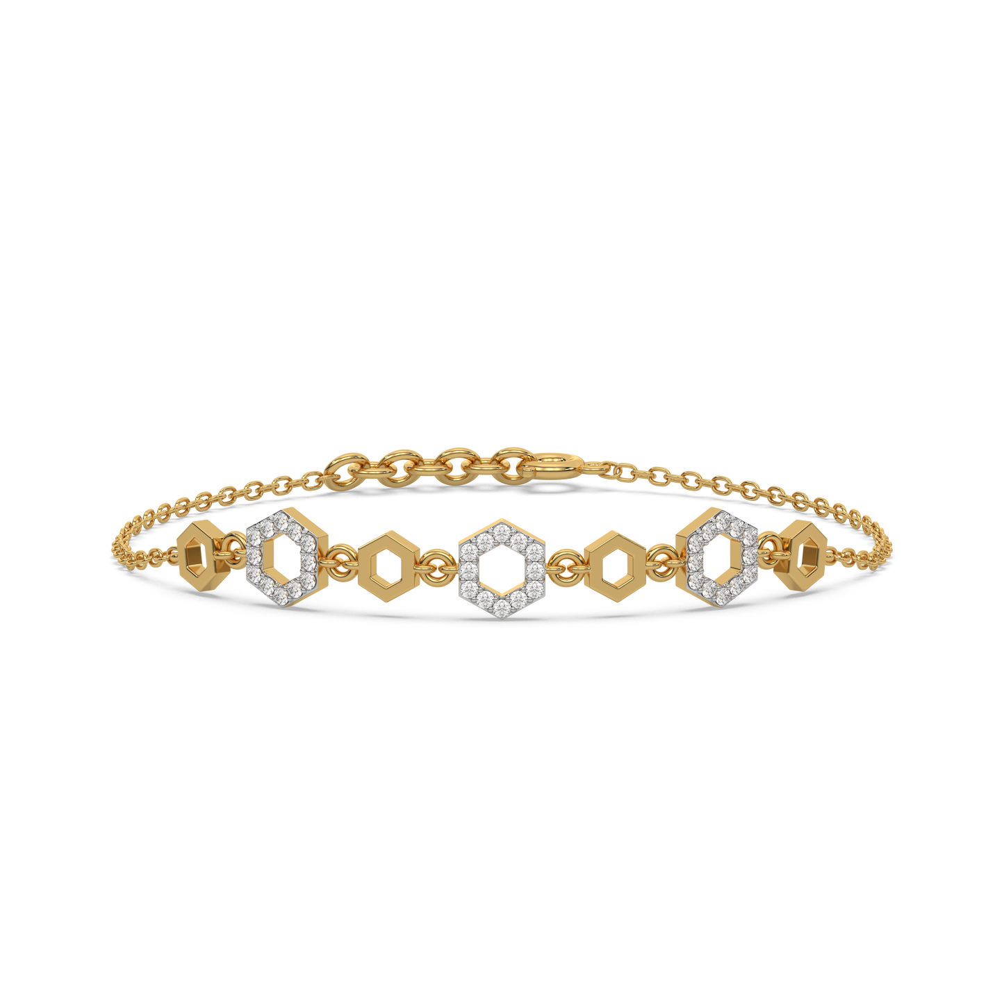 Hexagon Chic - Lab Diamond Bracelet