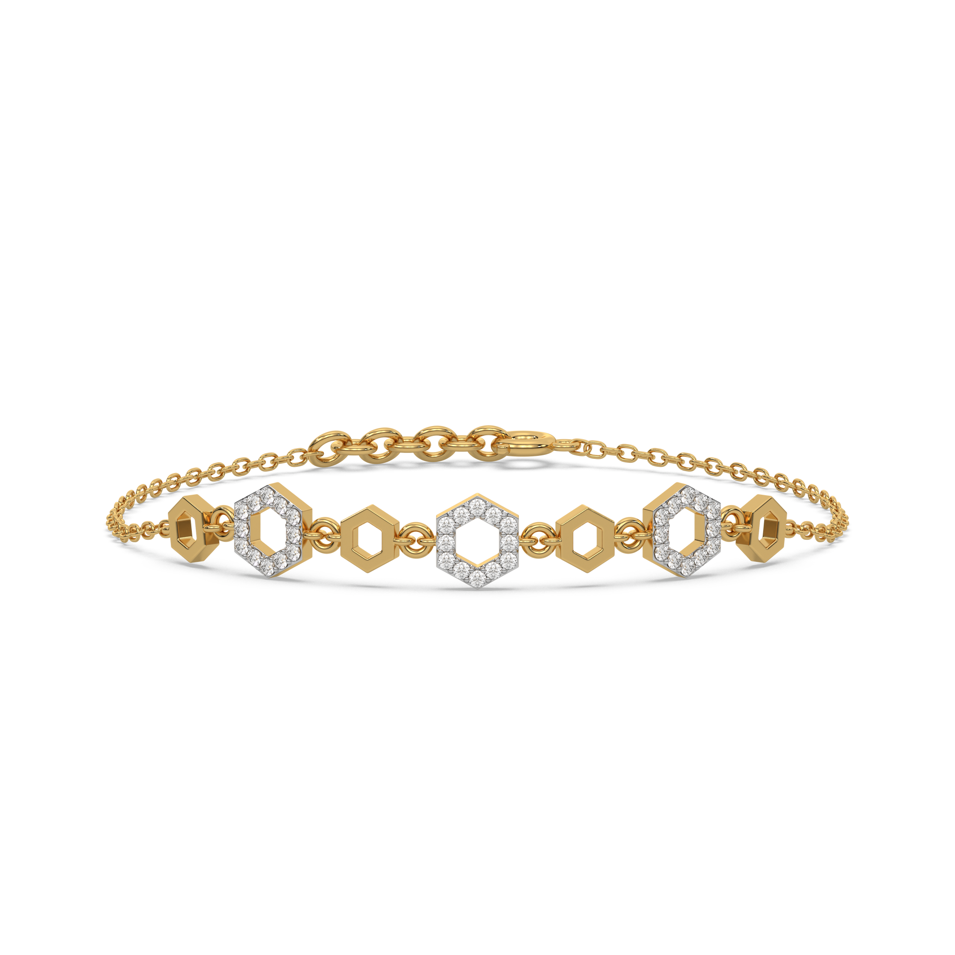 Hexagon Chic - Lab Diamond Bracelet