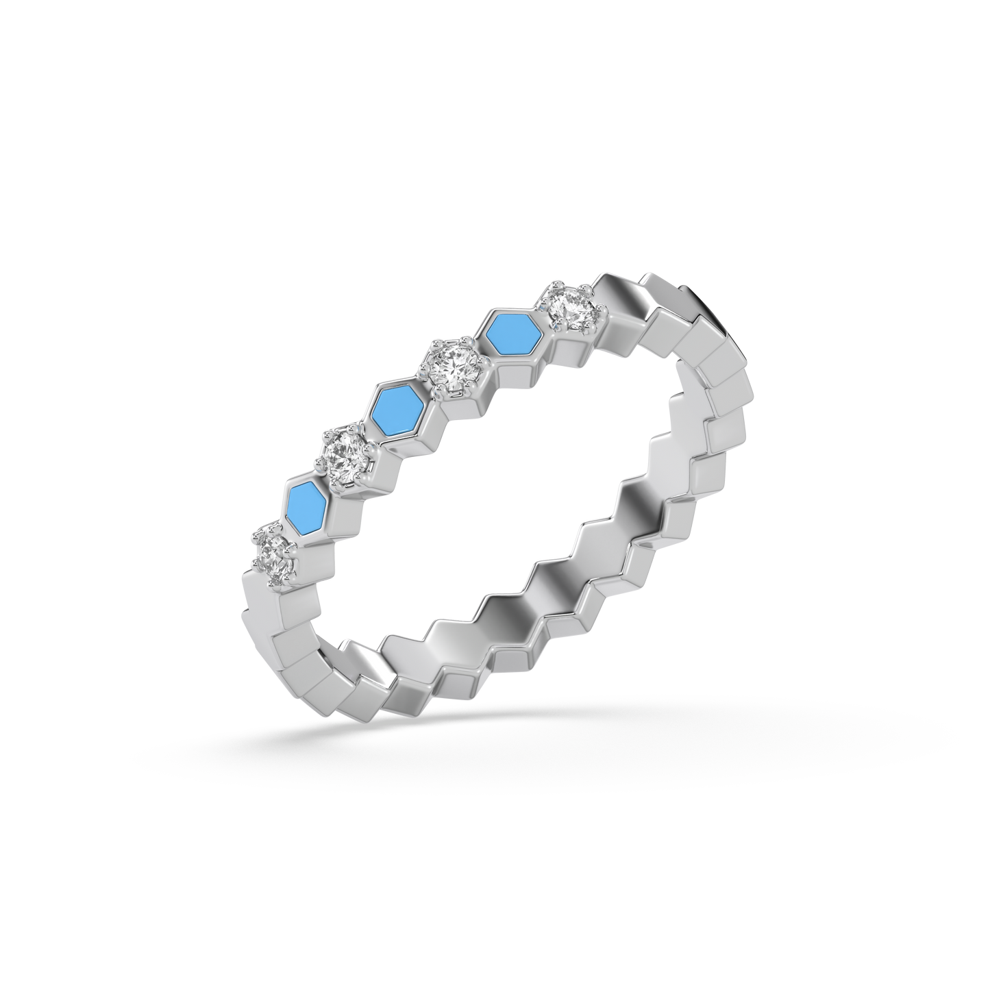 Icy Blue - Lab Diamond Band Ring
