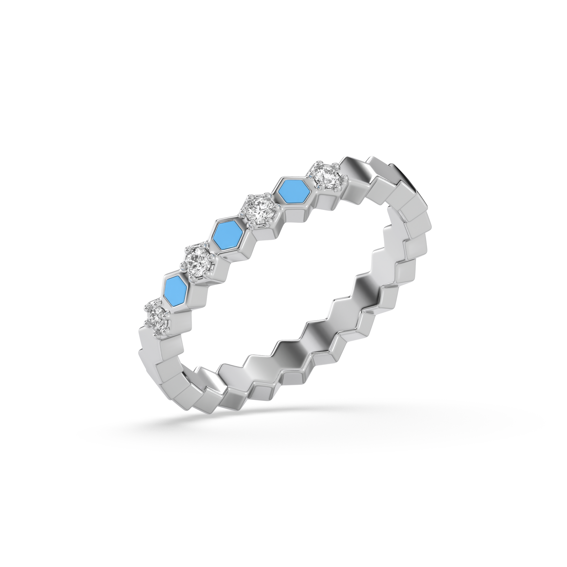 Icy Blue - Lab Diamond Band Ring