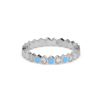 Icy Blue - Lab Diamond Band Ring