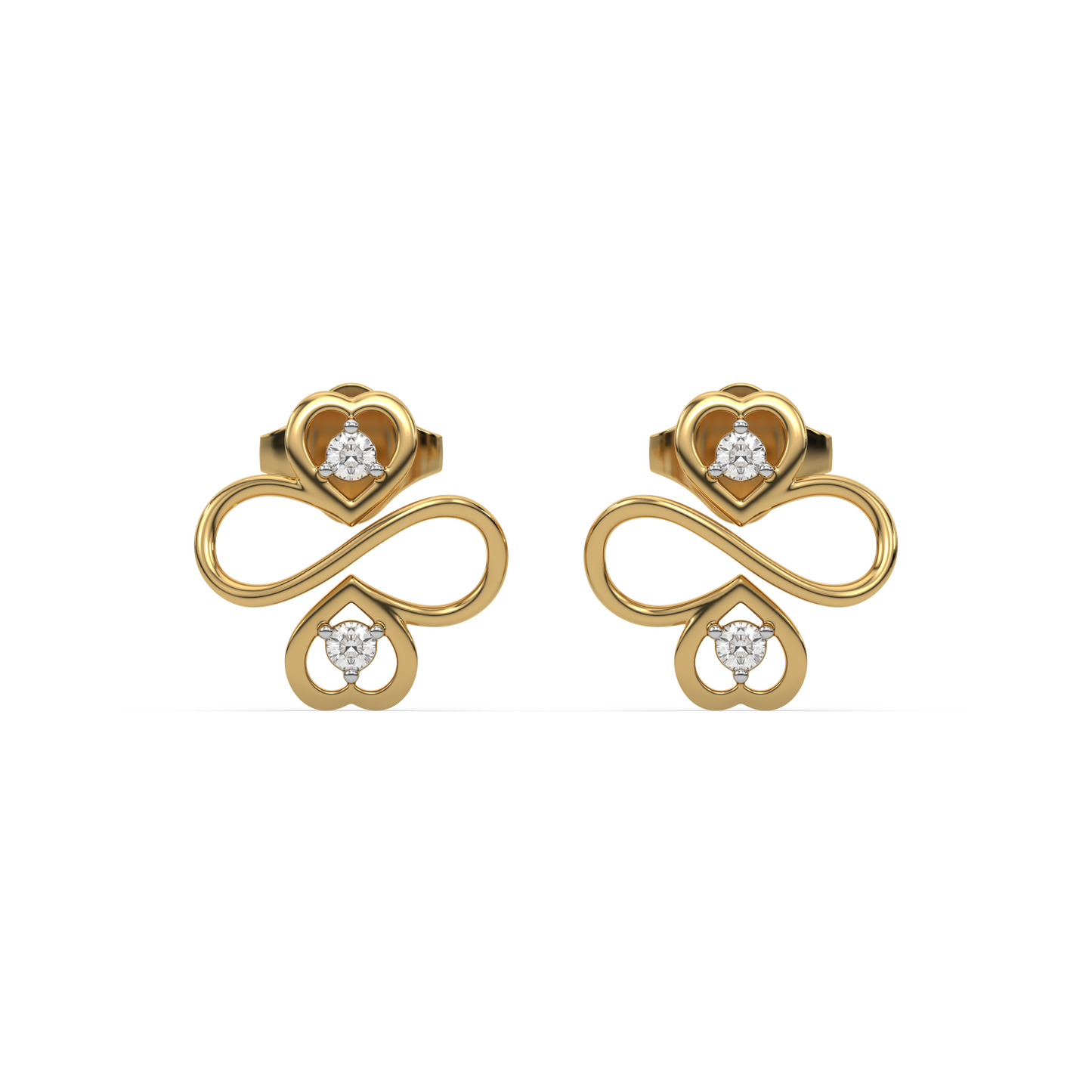 Infinity Clover - Lab Diamond Stud Earrings