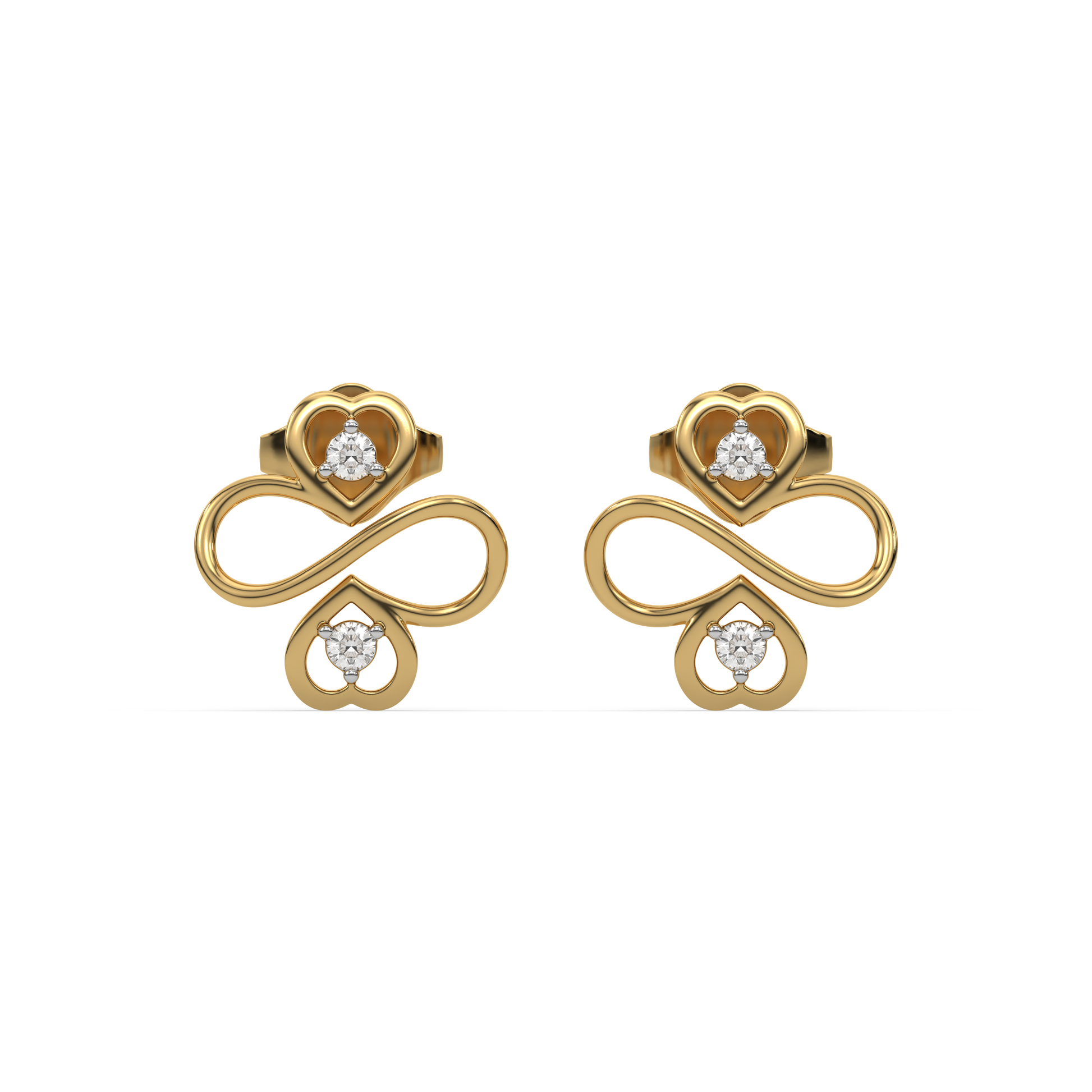 Infinity Clover - Lab Diamond Stud Earrings