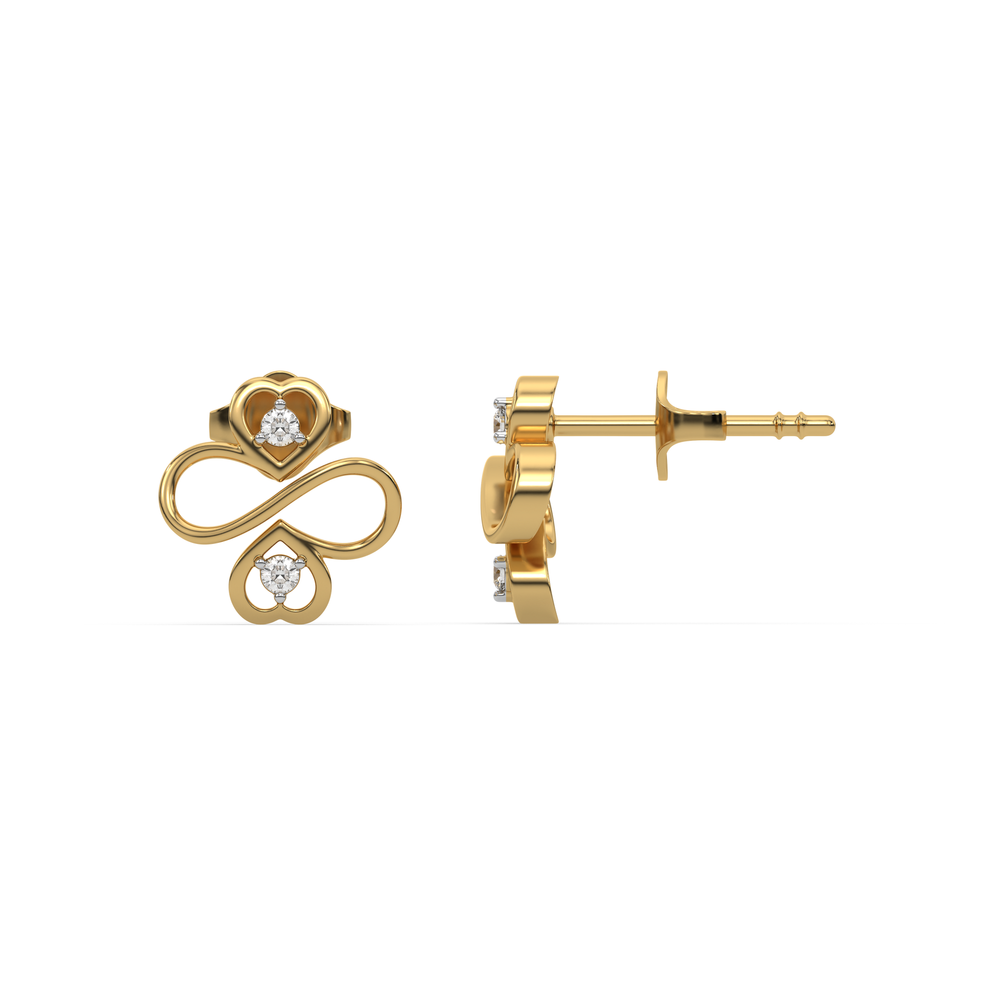 Infinity Clover - Lab Diamond Stud Earrings