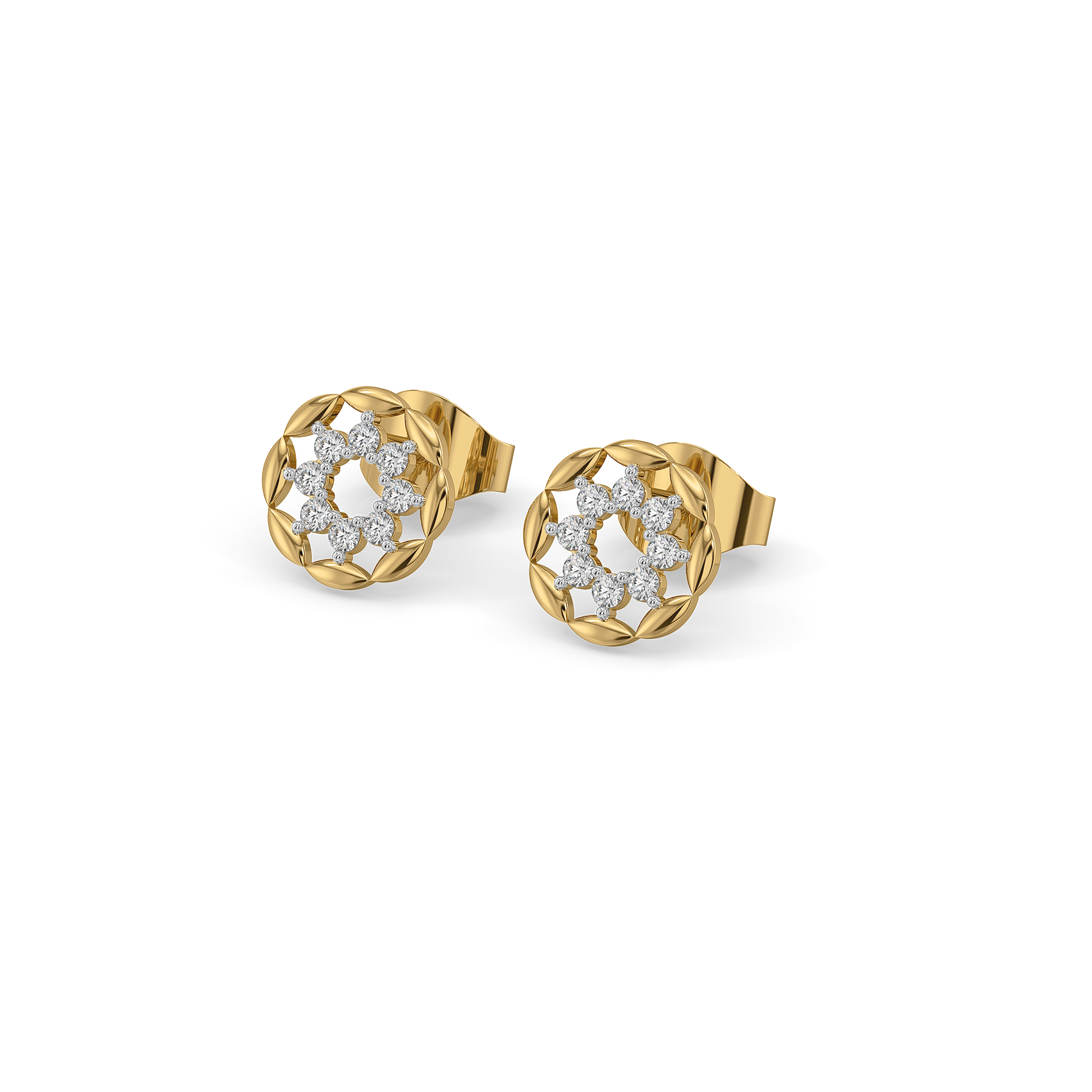Twilight Dew - Pure Gold Lab Diamond Stud Earrings