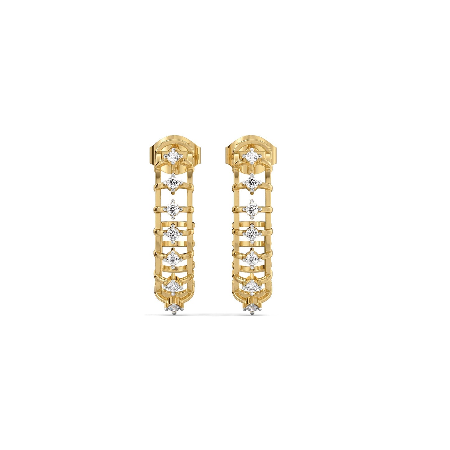 Serene Round - Pure Gold Lab Diamond Hoop Earrings