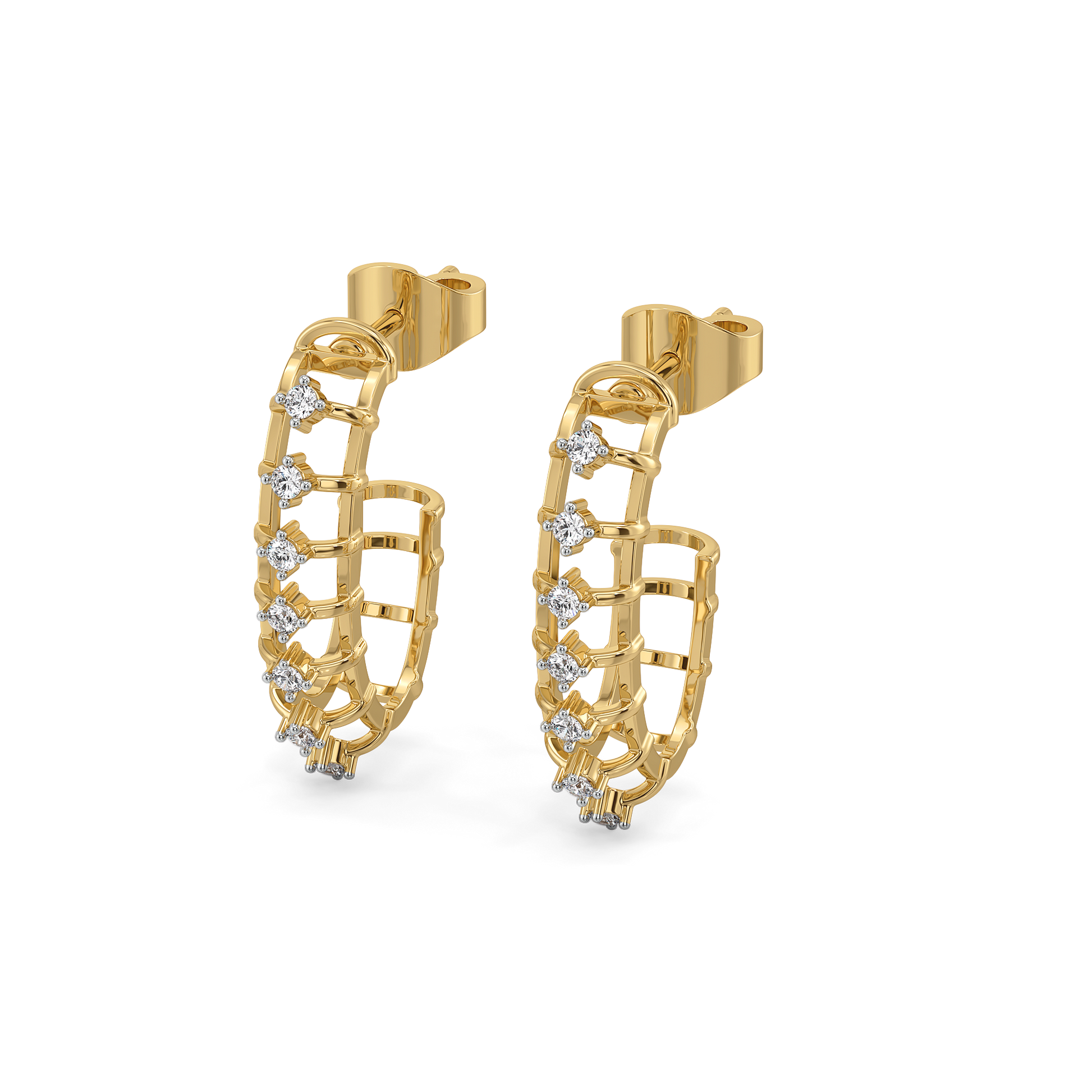 Serene Round - Pure Gold Lab Diamond Hoop Earrings