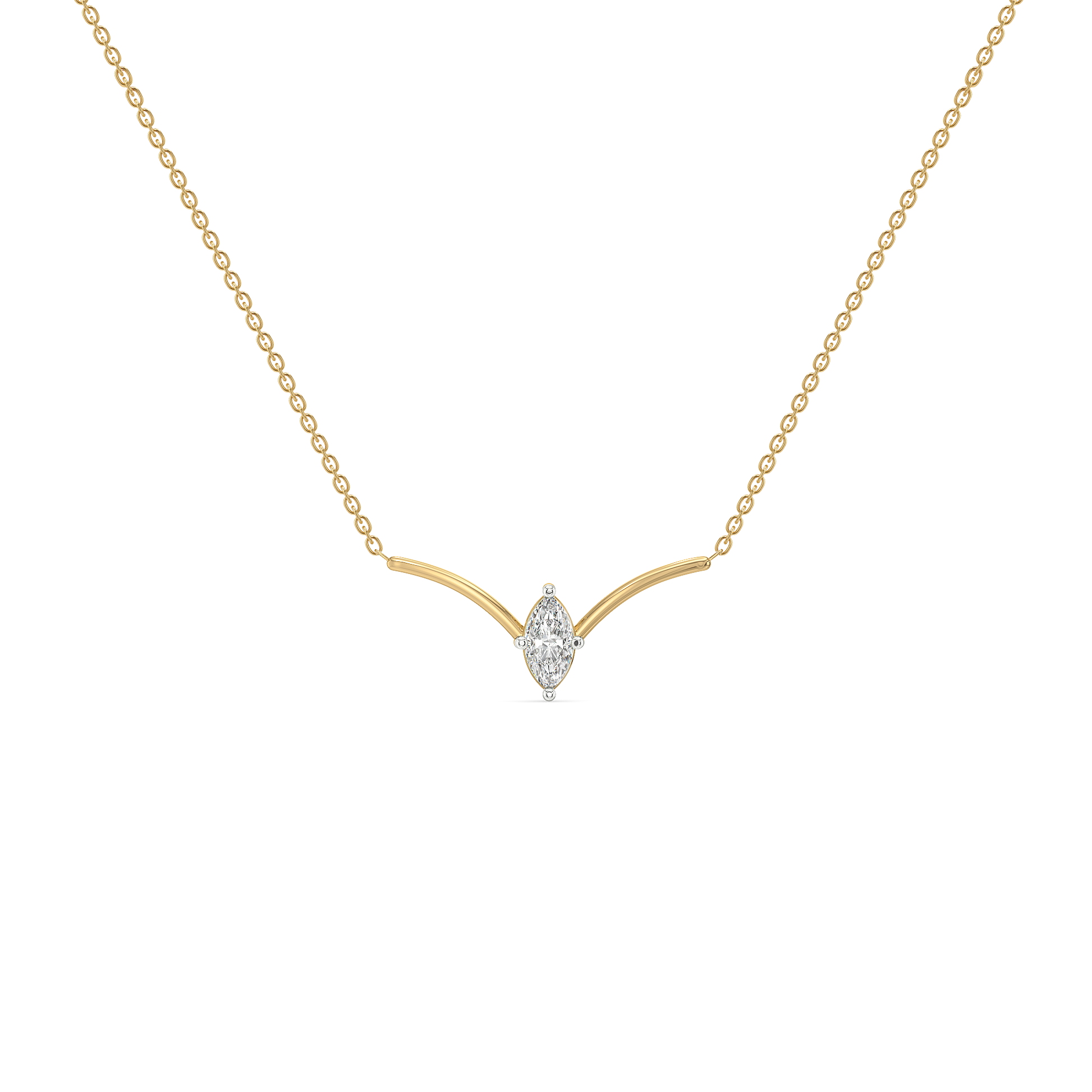 Astra Marquise Necklet - Pure Gold Lab Diamond Necklace