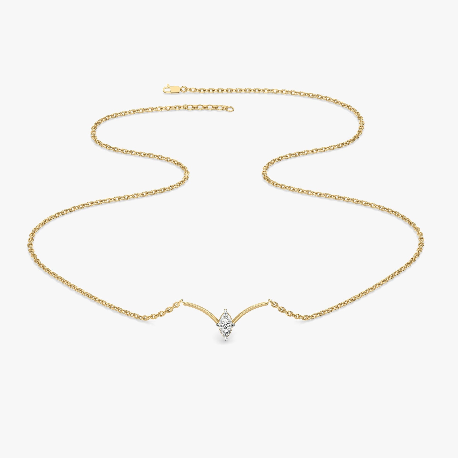 Astra Marquise Necklet - Pure Gold Lab Diamond Necklace