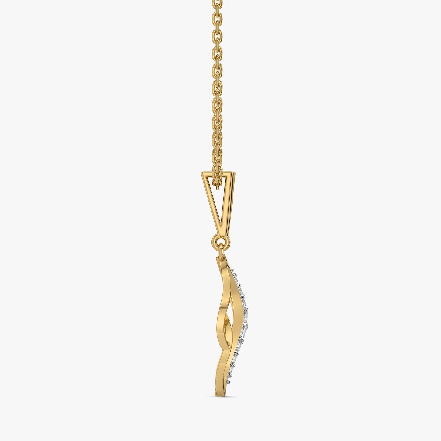 Featherlight Grace - Pure Gold Lab Diamond Pendant