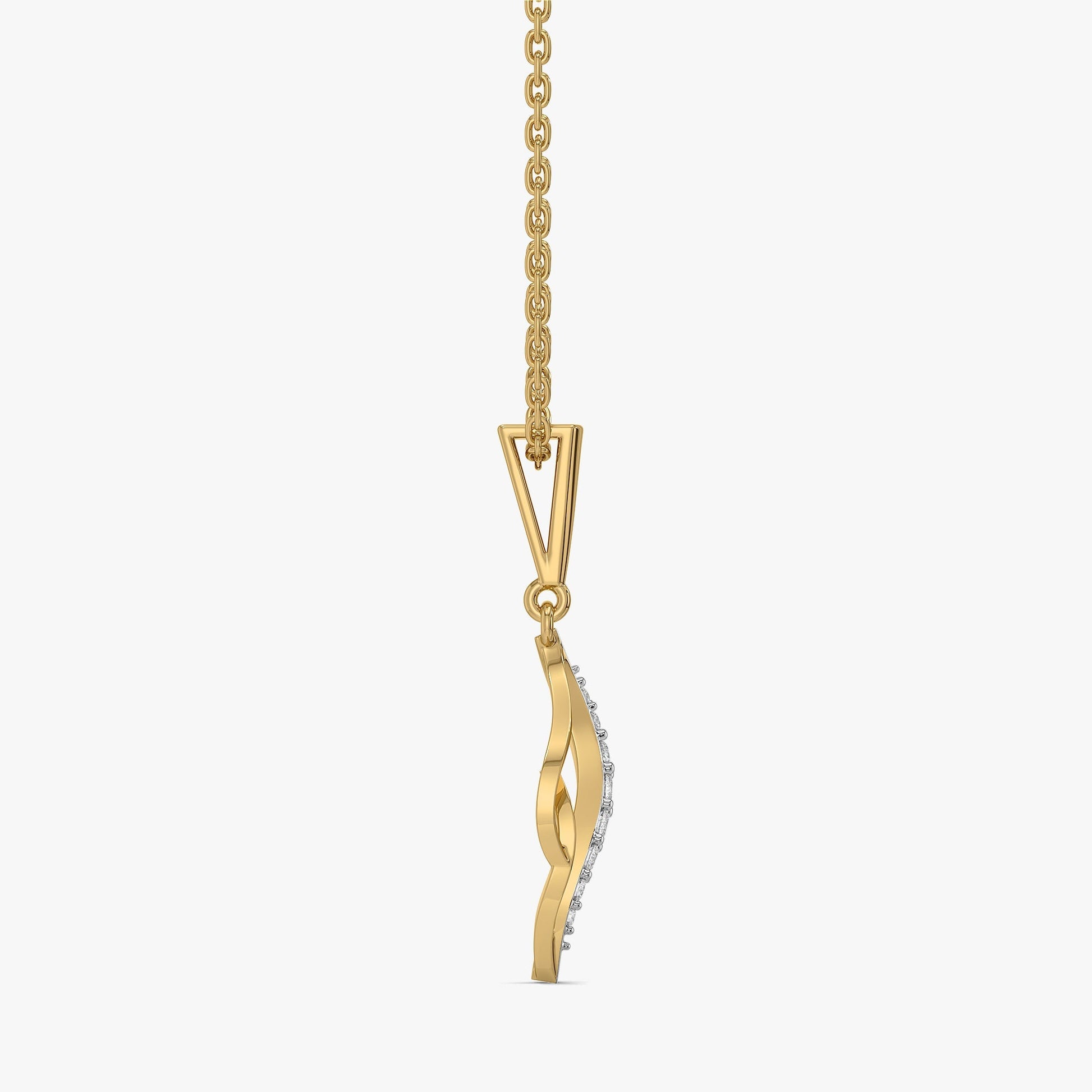 Featherlight Grace - Pure Gold Lab Diamond Pendant