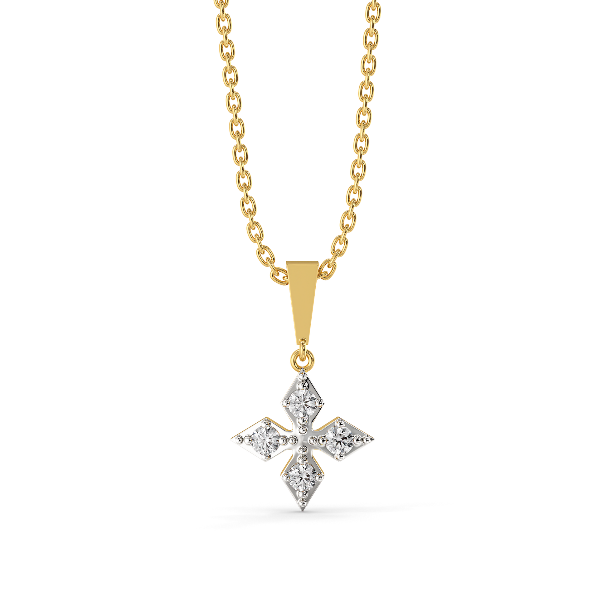 Tri-Shine - Pure Gold Lab Diamond Pendant