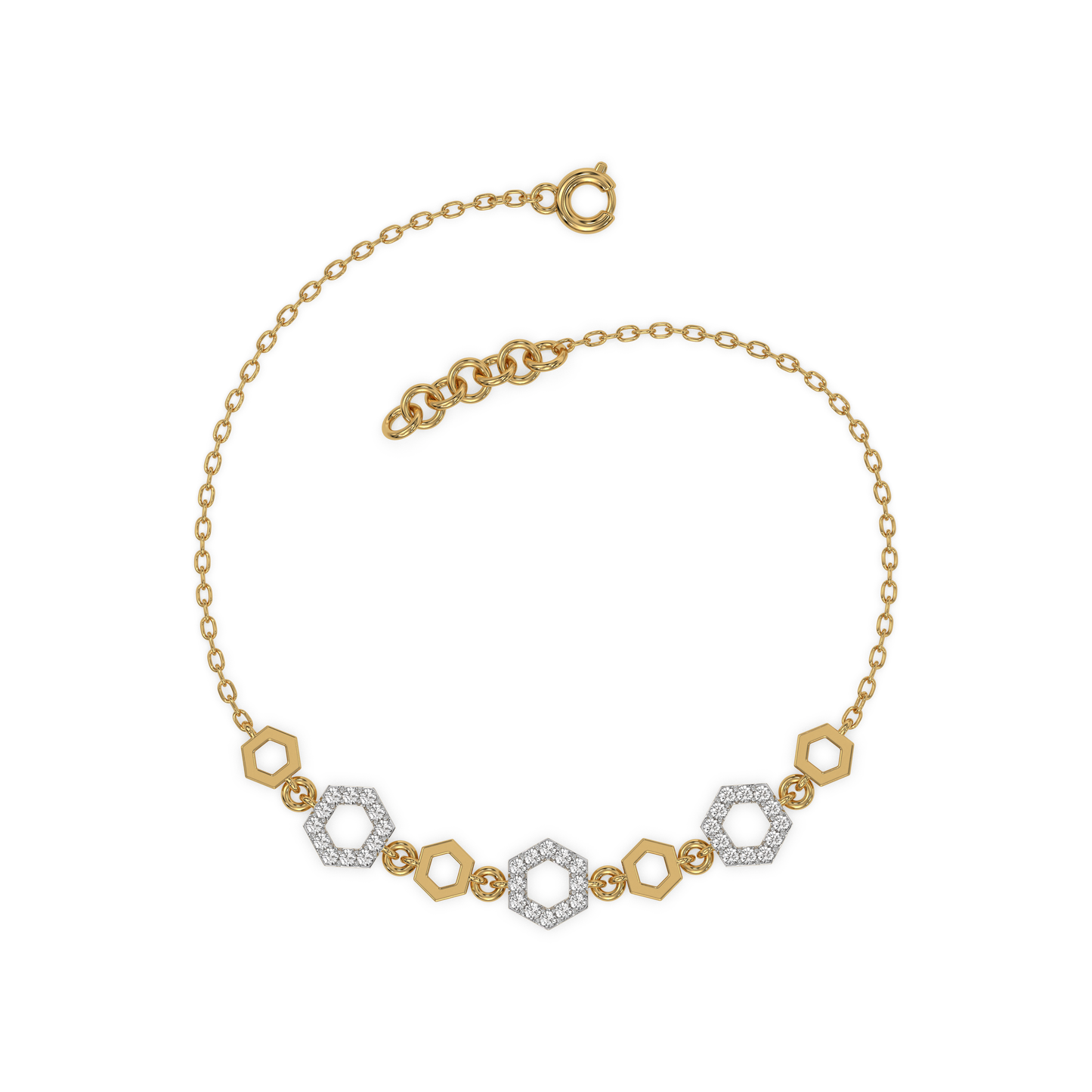 Hexagon Chic - Lab Diamond Bracelet