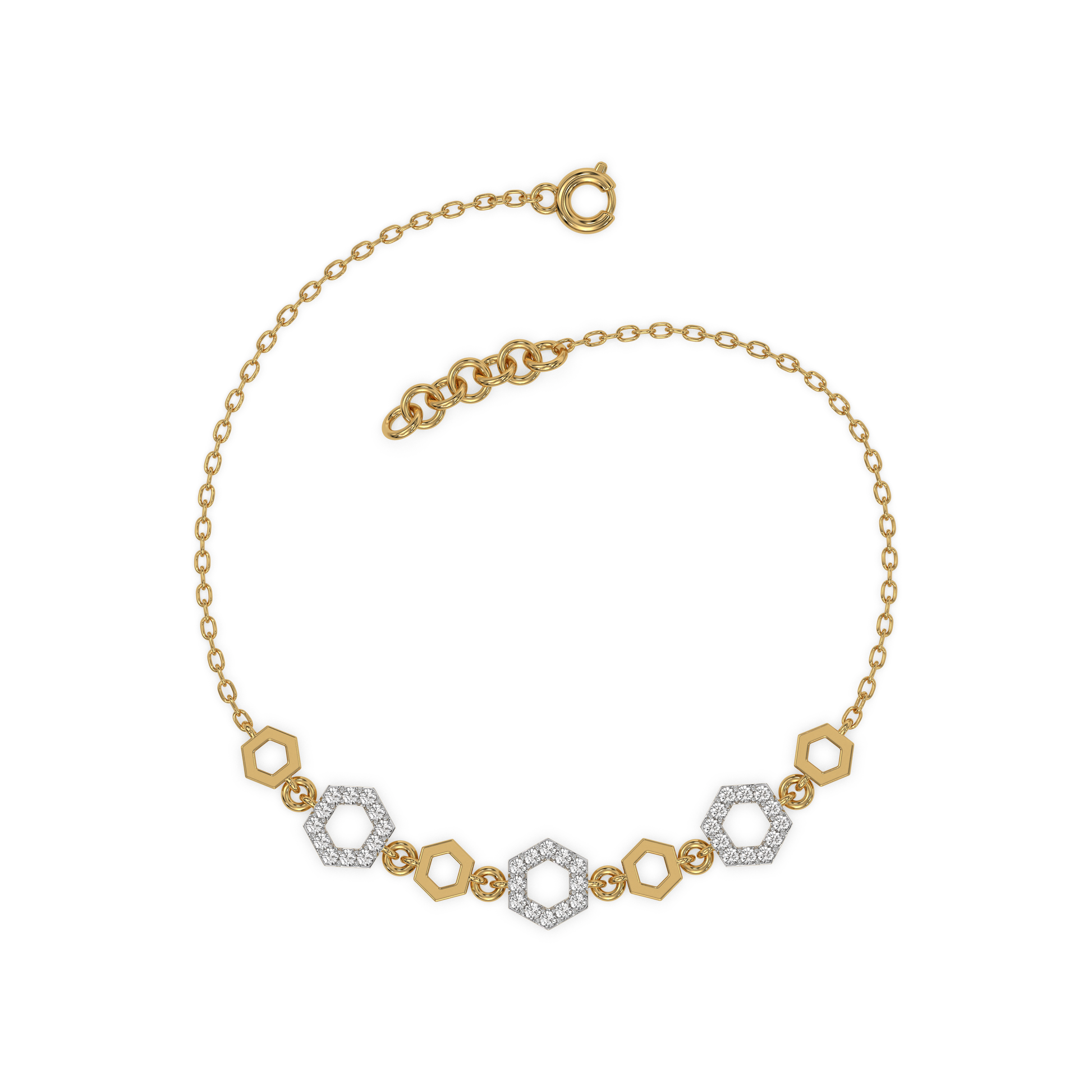 Hexagon Chic - Lab Diamond Bracelet
