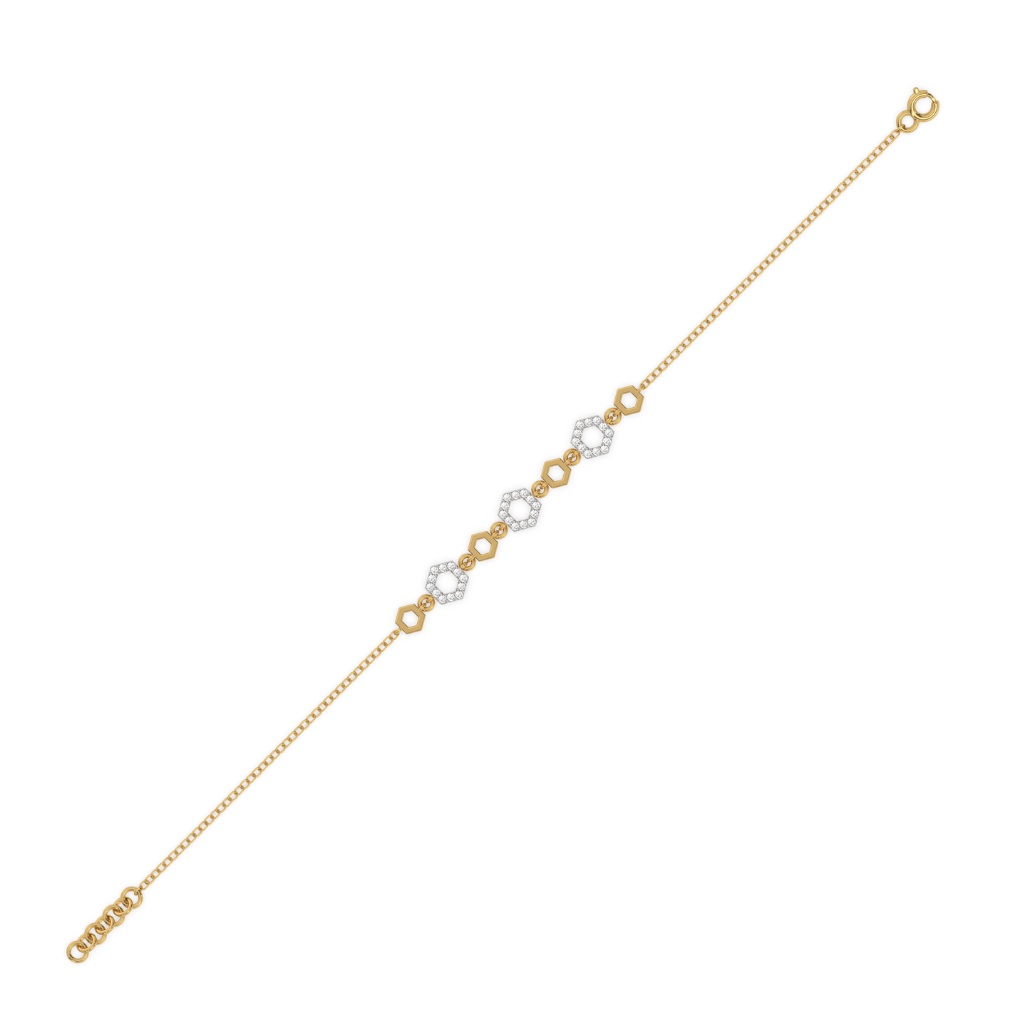 Hexagon Chic - Lab Diamond Bracelet