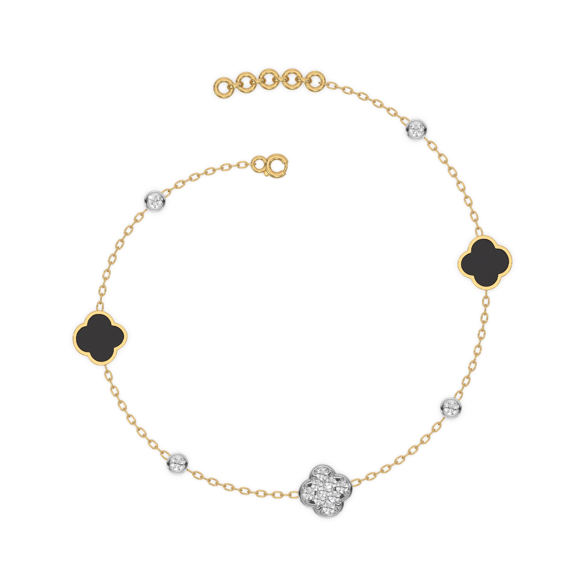 Midnight Enchanted - Lab Diamond Clover Bracelet