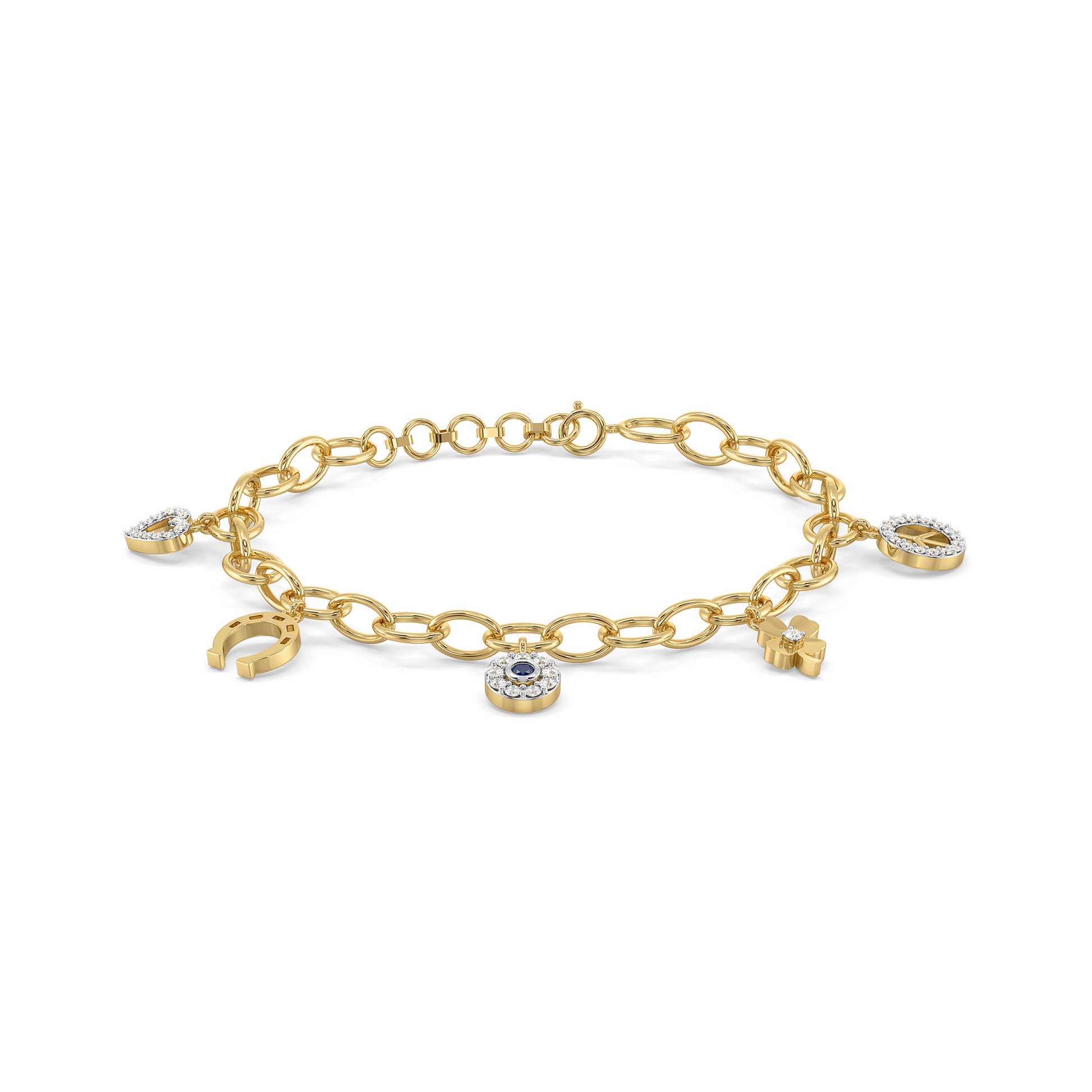 Evil Eye - Lab Diamond Charm Bracelet
