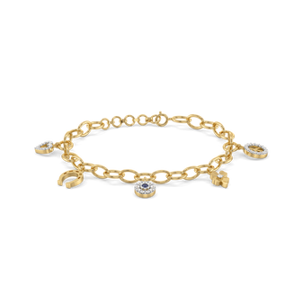 Evil Eye - Lab Diamond Charm Bracelet