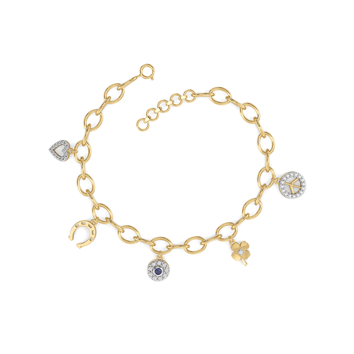 Evil Eye - Lab Diamond Charm Bracelet