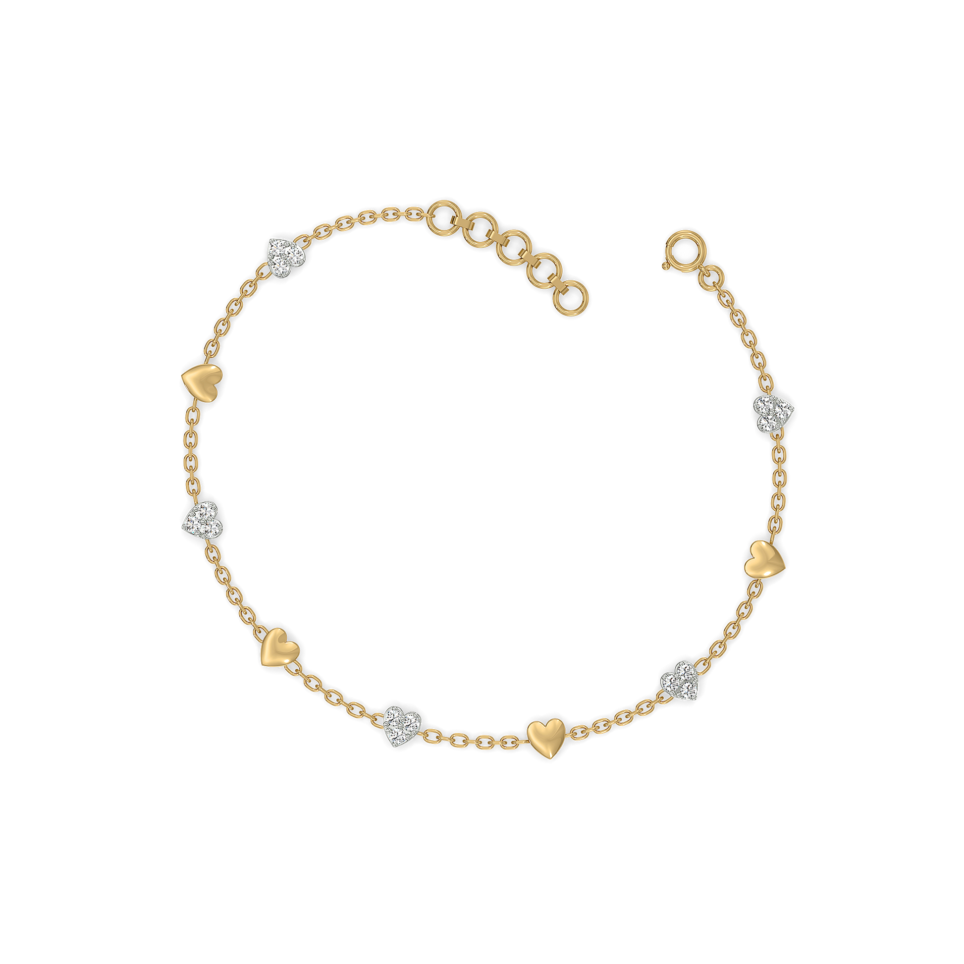 Beating Heart - Lab Diamond Station Bracelet