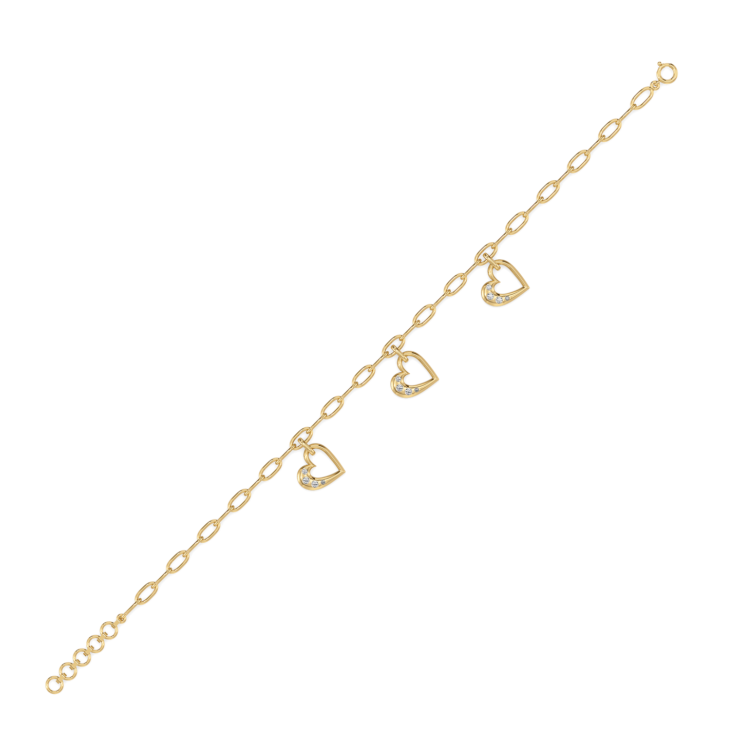 Hearts Unfold - Lab Diamond Charm Bracelet