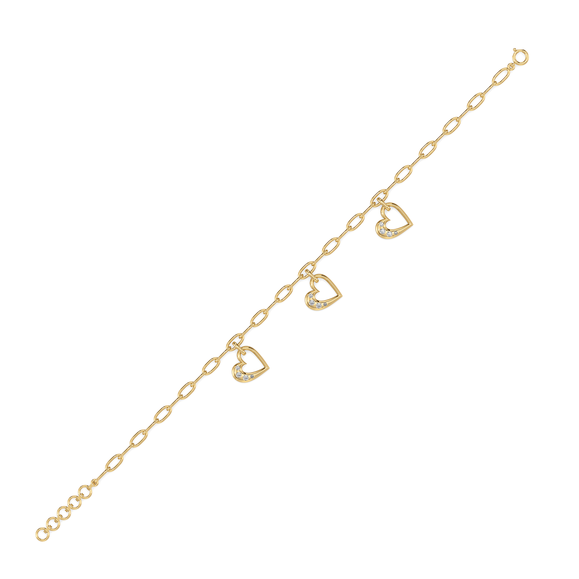 Hearts Unfold - Lab Diamond Charm Bracelet