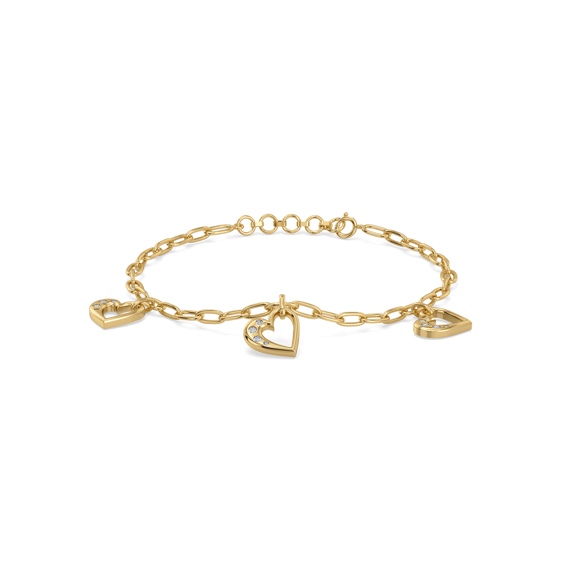 Hearts Unfold - Lab Diamond Charm Bracelet
