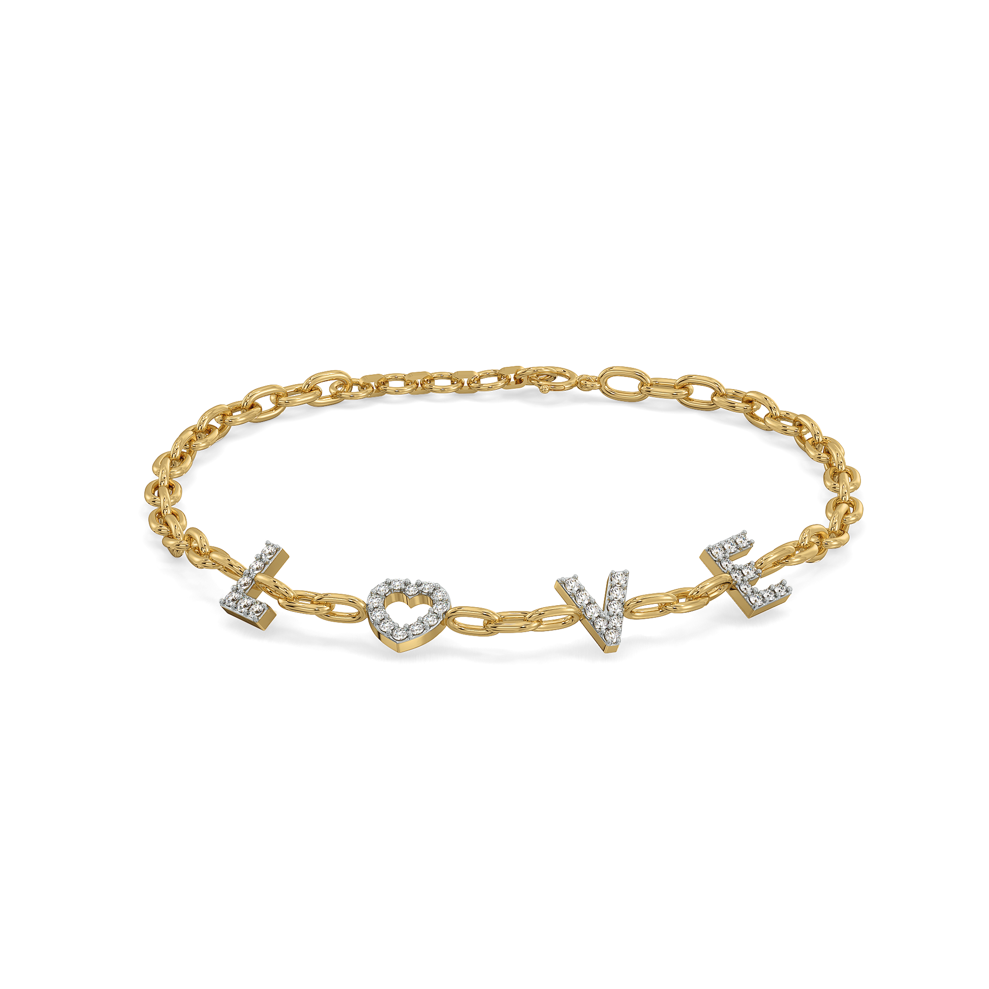 Endless Love Letter - Lab Diamond Charm Bracelet