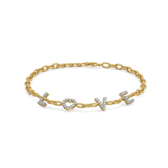 Endless Love Letter - Lab Diamond Charm Bracelet