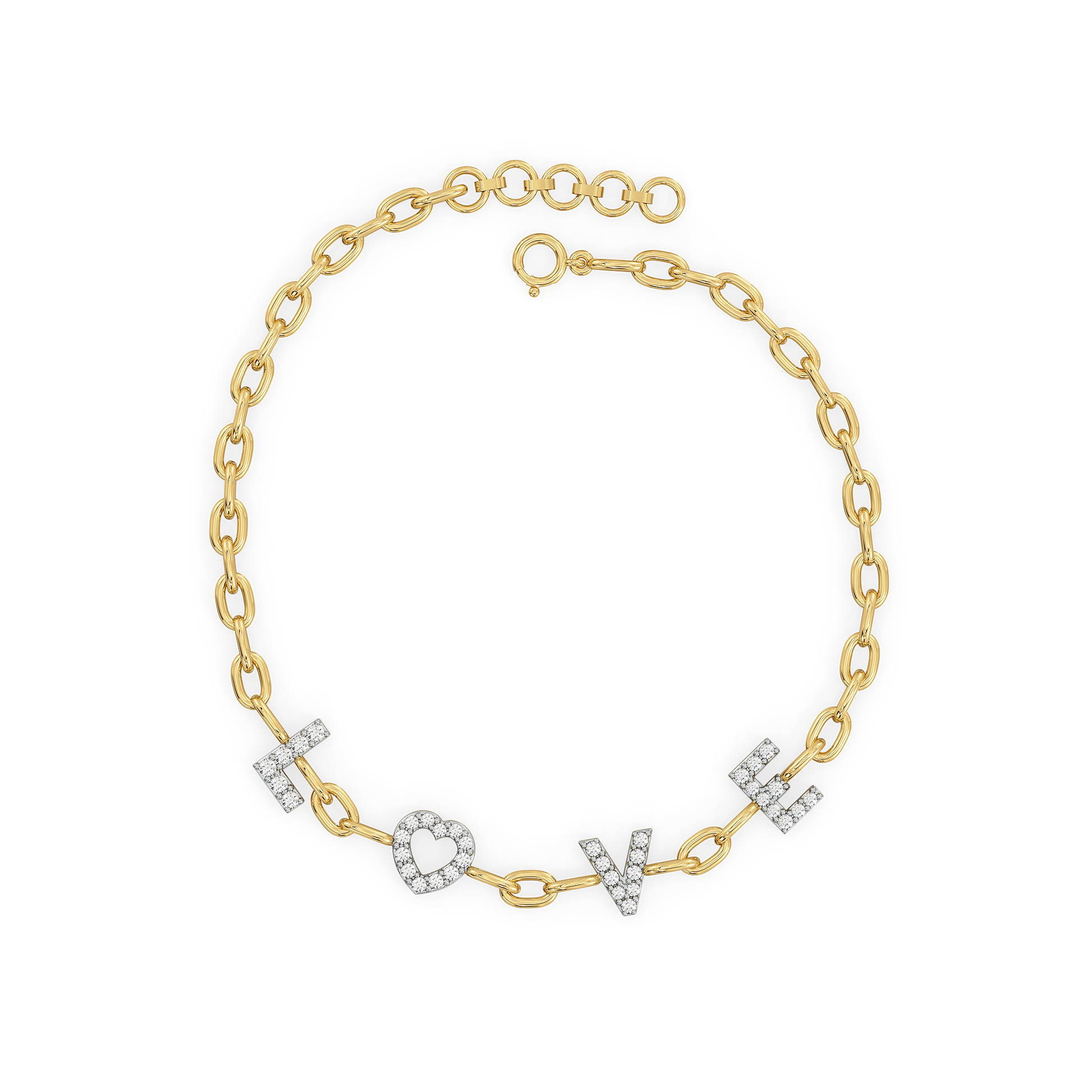 Endless Love Letter - Lab Diamond Charm Bracelet