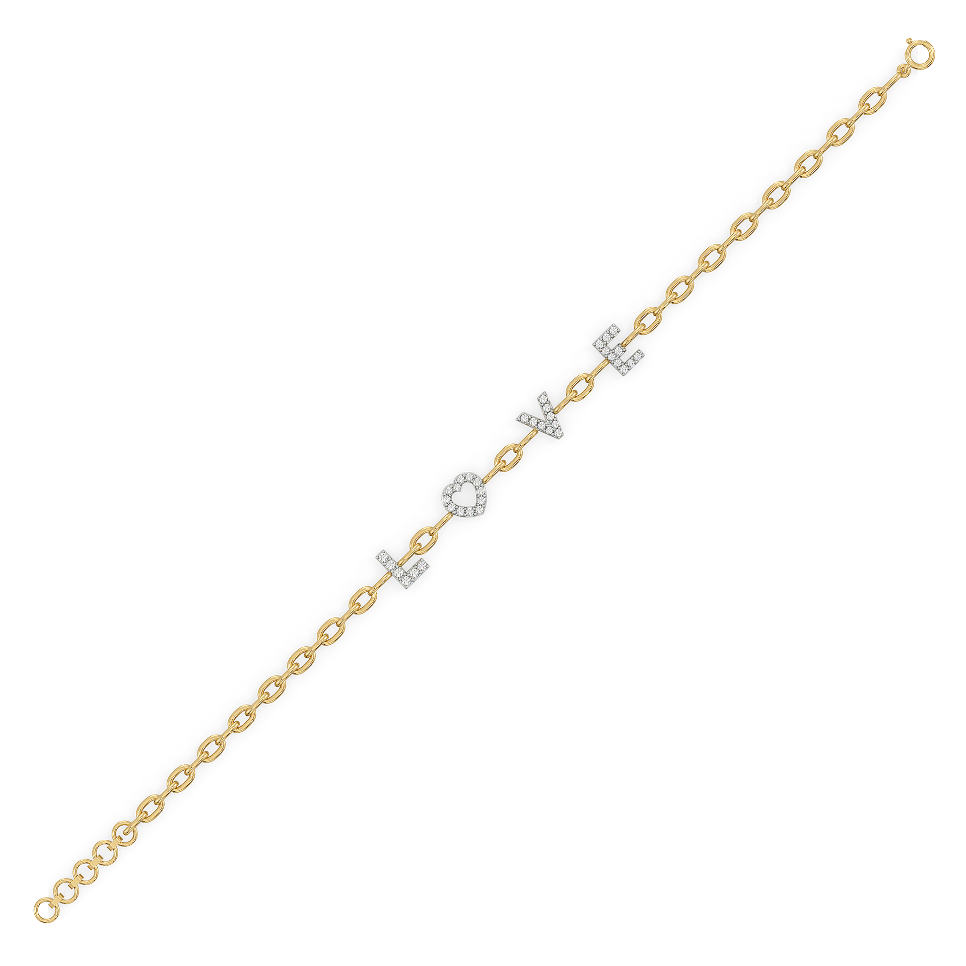 Endless Love Letter - Lab Diamond Charm Bracelet