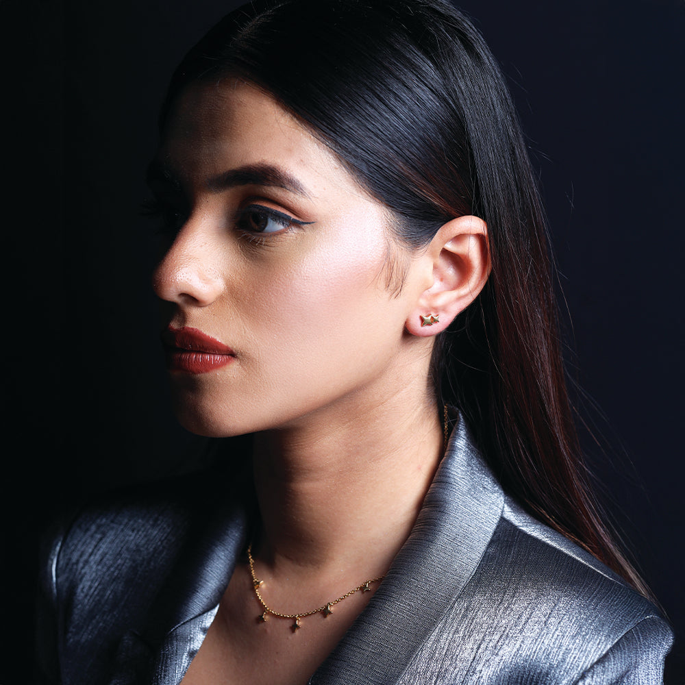 Twinkling Star - 18kt Gold Vermeil Stud Earrings