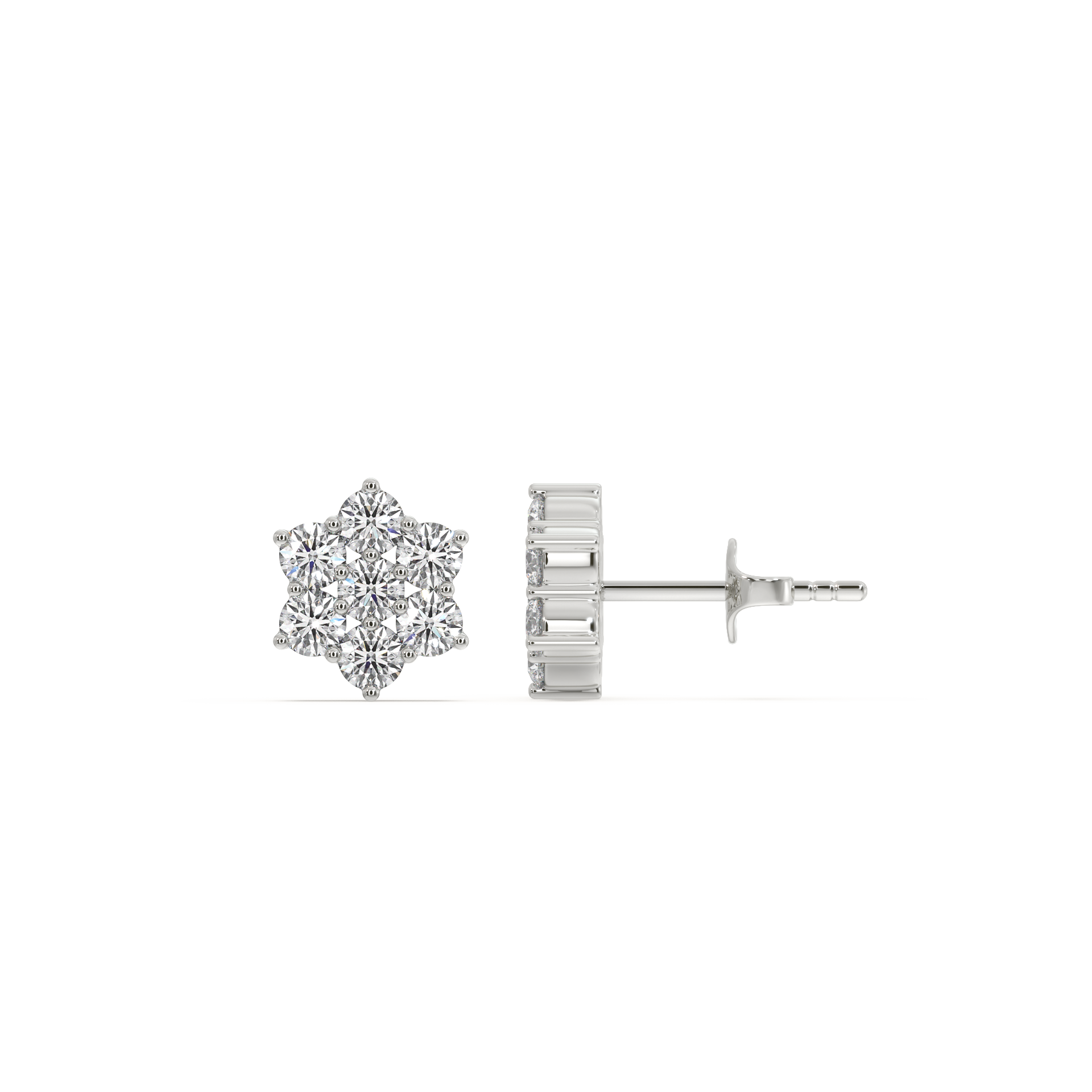 Petal Blossom - Lab Diamond Stud Earrings
