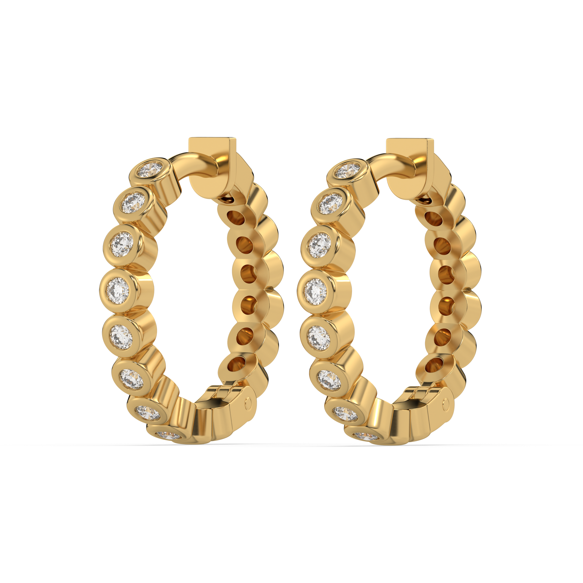 Beaded Huggies - Lab Diamond Earrings