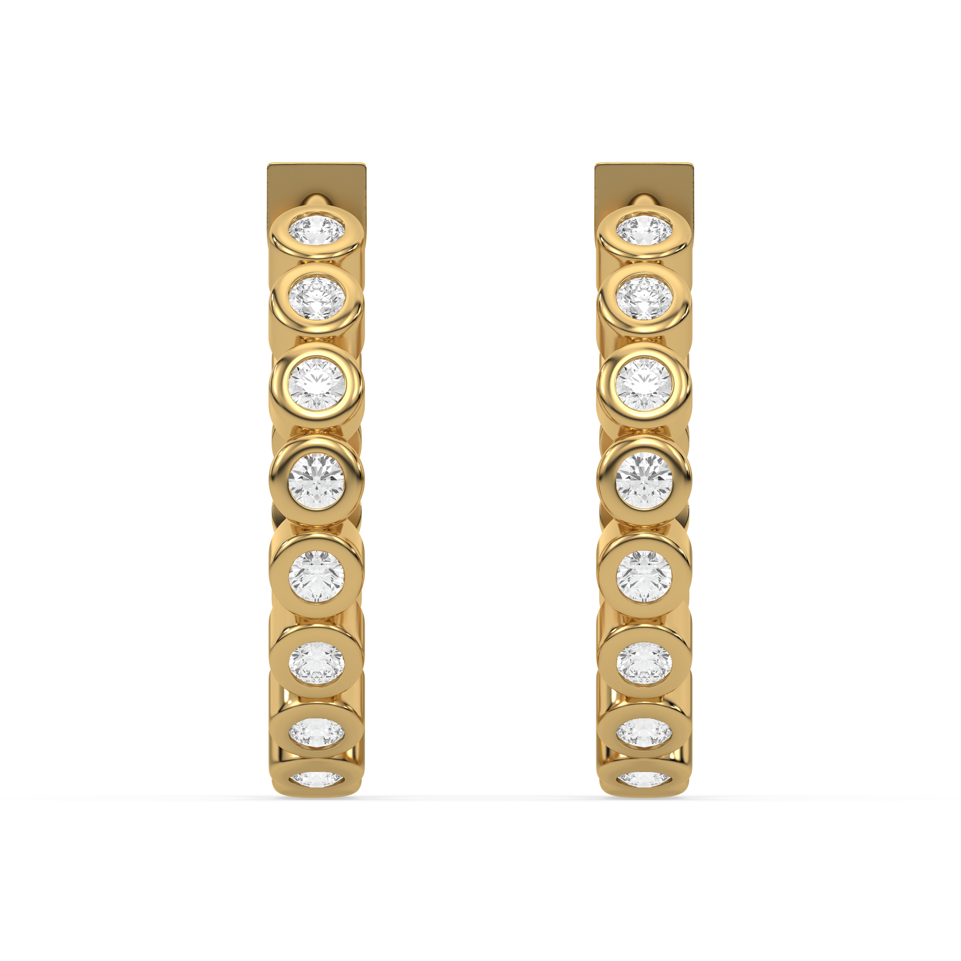 Beaded Huggies - Lab Diamond Earrings