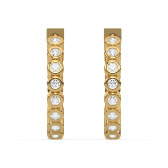 Beaded Huggies - Lab Diamond Earrings